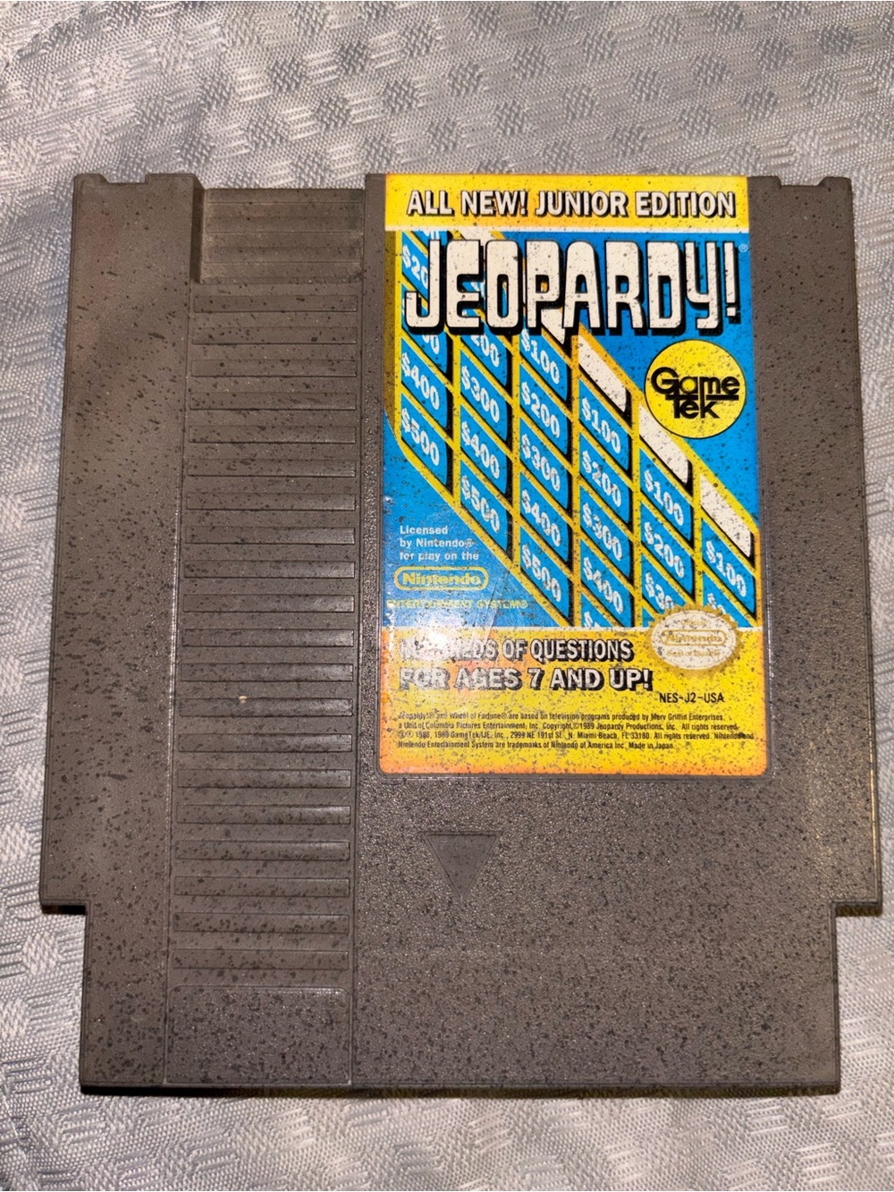 Jeopardy! Junior Edition NES Game Cartridge - Gray/Blue